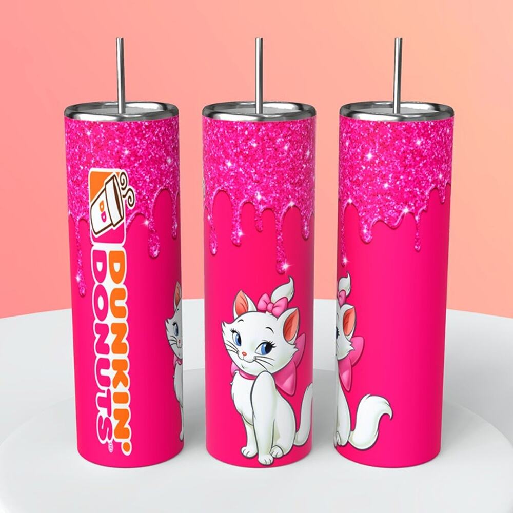 White cat Dunkin 20oz Tumbler